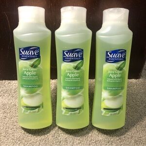 X3 Suave Essentials Juicy Green Apple Revitalizing Shampoo with Vitamin E, 12oz